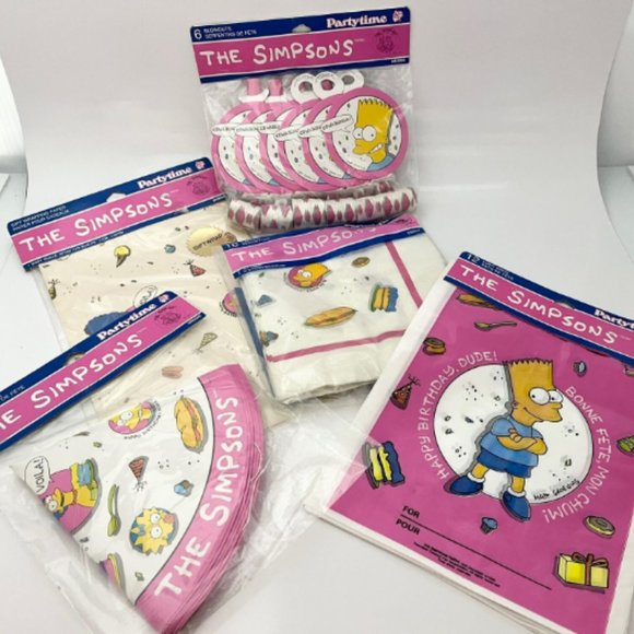 THE SIMPSONS BIRTHDAY PARTY FAVORS PARTY FOR 6 - HATS, LOOT BAGS, BLOWOUTS NIP - Picture 7 of 7